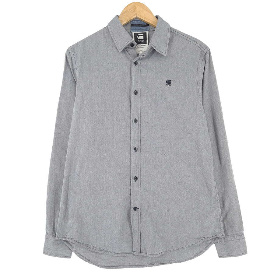 G-Star Vintage chemise homme coton gris boutonné décontracté quotidien classique taille L
