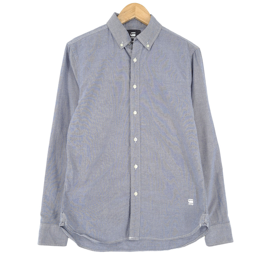 G-Star Vintage chemise homme coton bleu boutonné décontracté quotidien classique taille XS