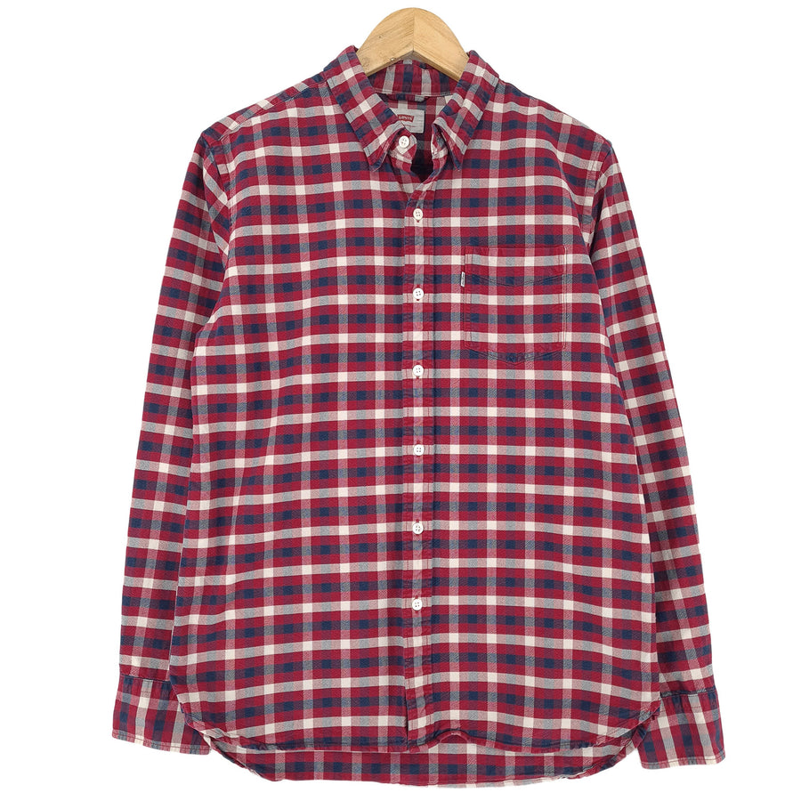 Levi's Vintage męska koszula bawełniana w kratę zapinana na guziki codzienne na co dzień klasyczne rozmiar M
