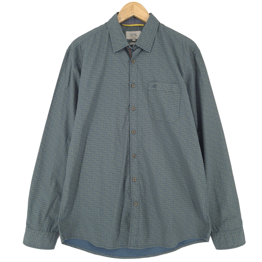 Camel Active Vintage Mens Shirt Geo Cotton Button Up Casual Everyday Classic Size M