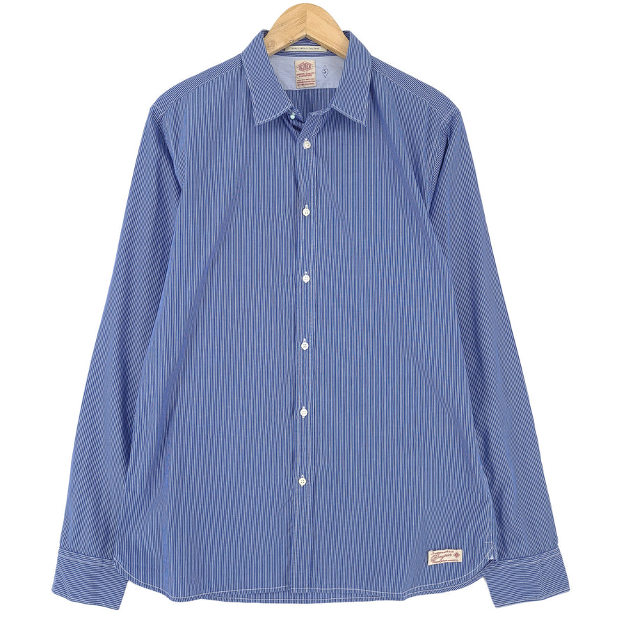 Scotch & Soda Vintage camicia da uomo blu a righe con bottoni casual quotidiano taglia L
