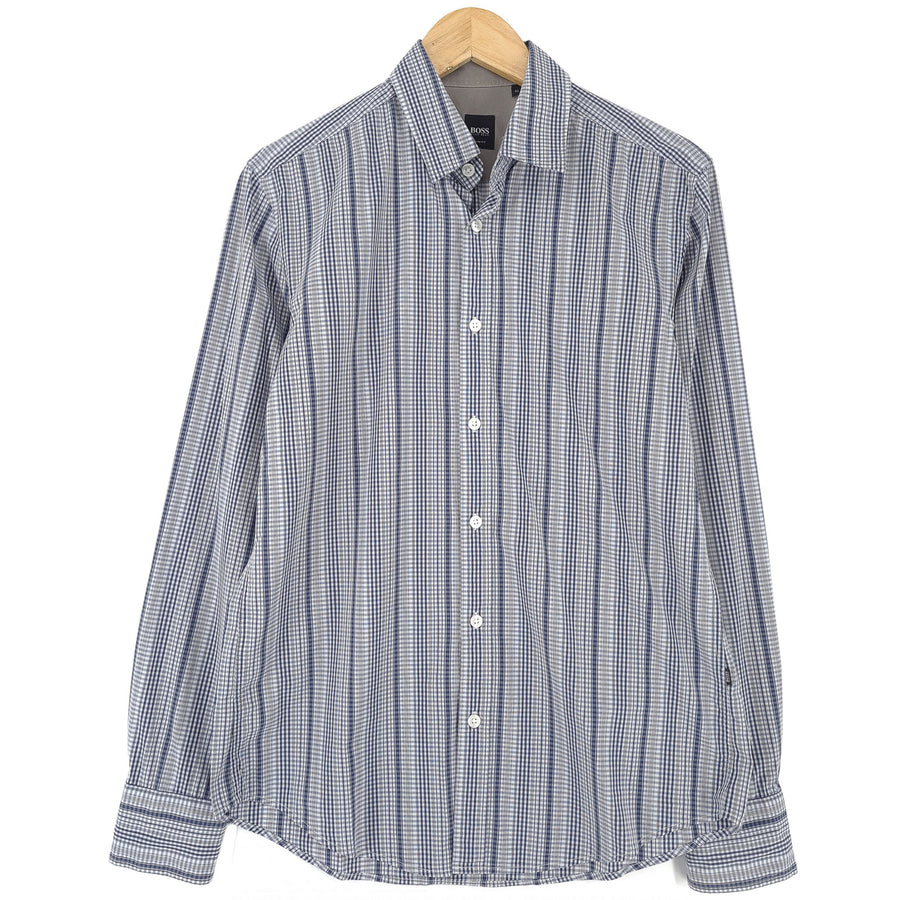 Hugo Boss camicia da uomo in cotone a quadri con bottoni vestibilità slim casual quotidiano taglia M