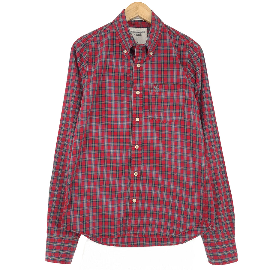Abercrombie & Fitch Vintage camicia da uomo in cotone a quadri con bottoni casual taglia M