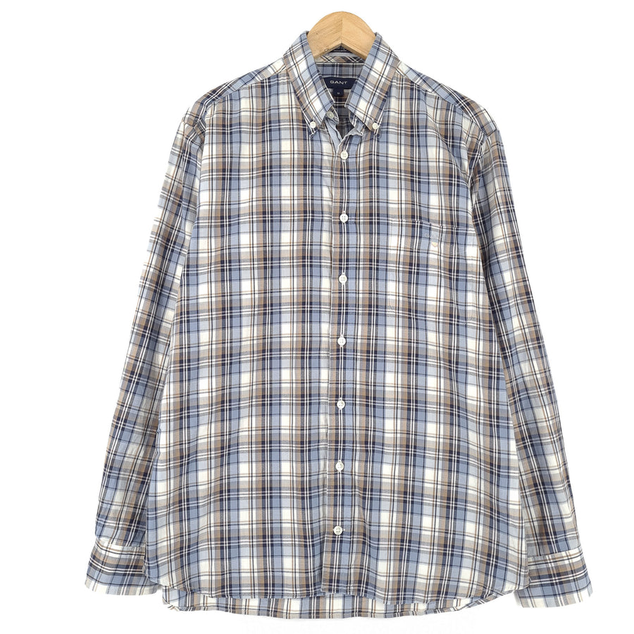 Gant camicia da uomo in cotone a quadri con bottoni casual quotidiano classico taglia M