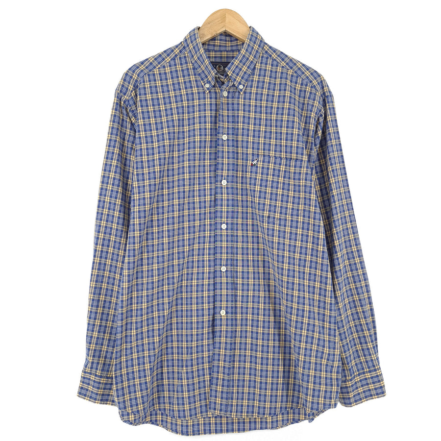Peak Performance Vintage camicia da uomo in cotone a quadri con bottoni casual quotidiano taglia L
