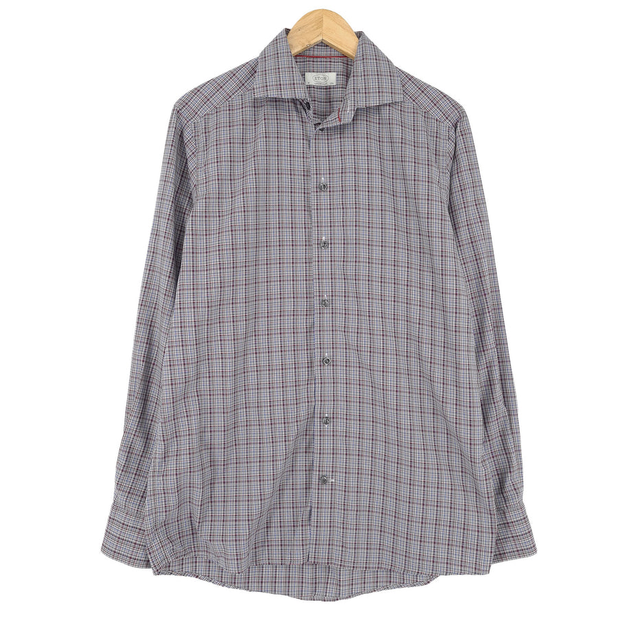 Eton Mens Formal Shirt Check Cotton Business Contemporary Fit Size 15.5 39
