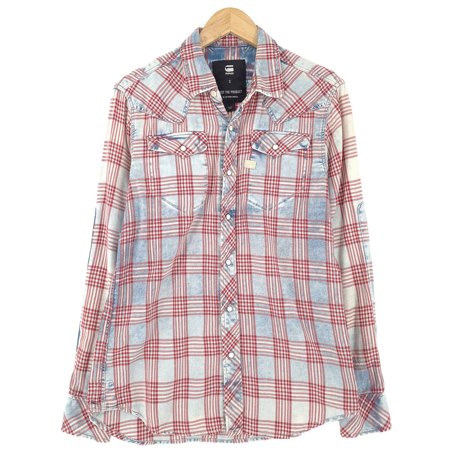 G-Star Vintage chemise homme boutonnée en coton à carreaux décontracté quotidien classique taille S