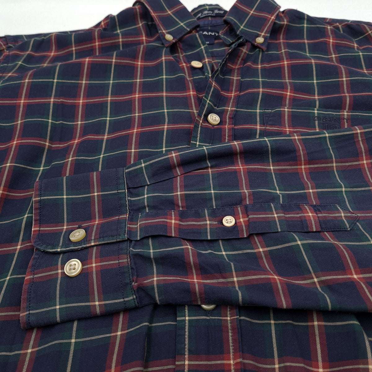 Gant Mens Shirt Plaid Cotton Button Up Casual Everyday Classic Size M, detail view 5, image 7 of 7