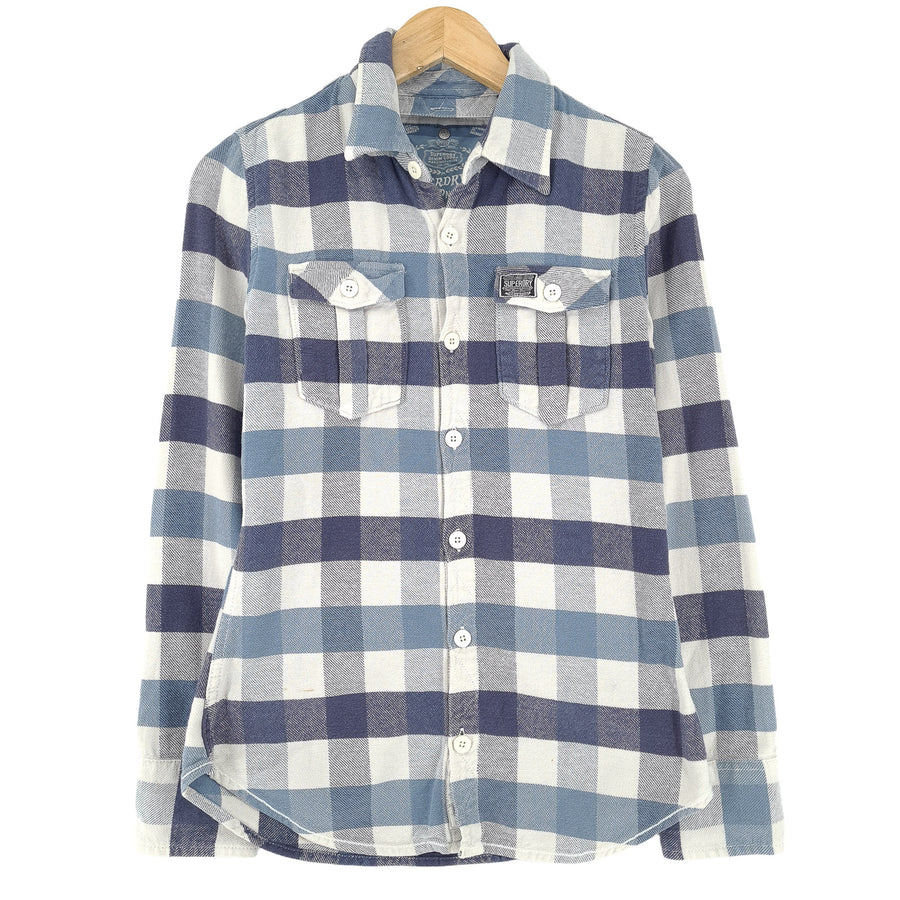 Superdry Vintage chemise coton à carreaux boutonné décontracté quotidien classique Femme taille S