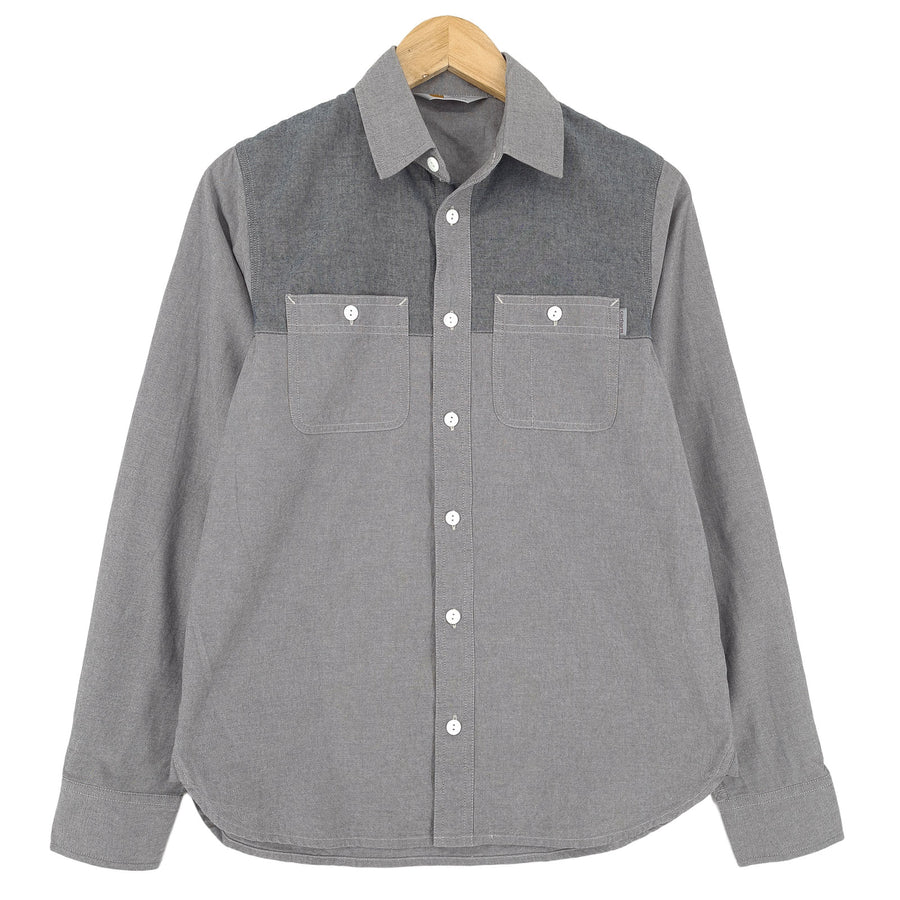 Carhartt Vintage Herrenhemd graue Baumwolle mit Knopfleiste Freizeit Alltag klassisch Größe S