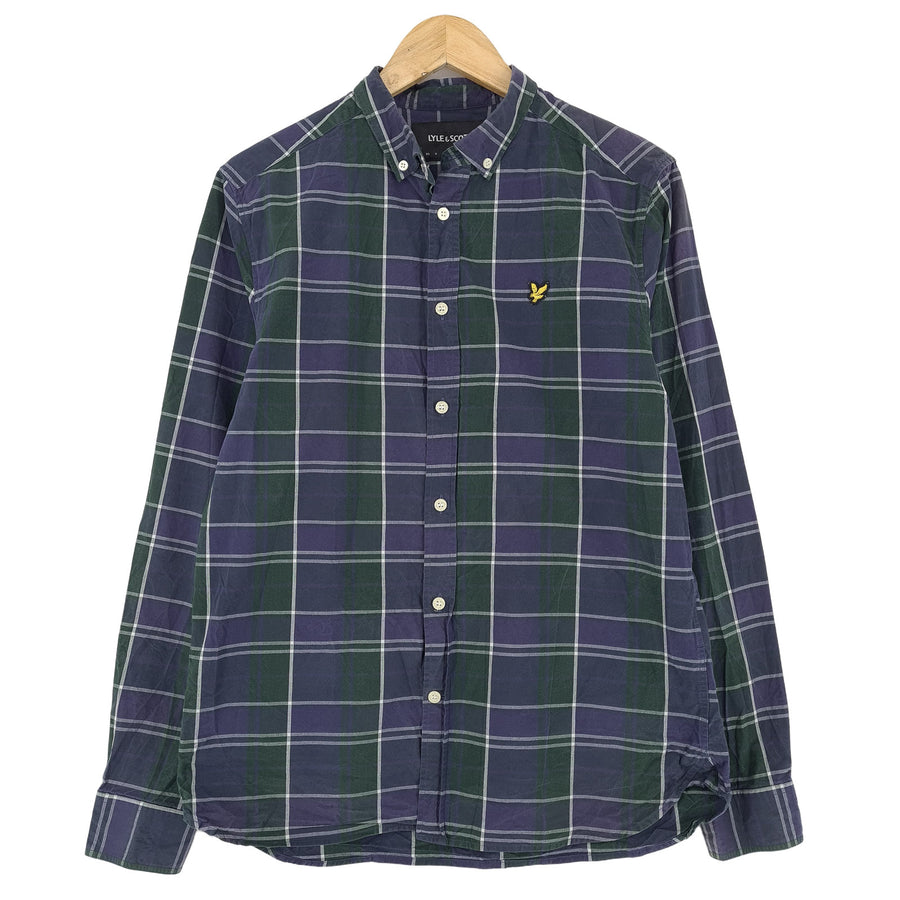 Lyle & Scott Vintage męska koszula bawełniana w kratę zapinana na guziki codzienne na co dzień rozmiar M