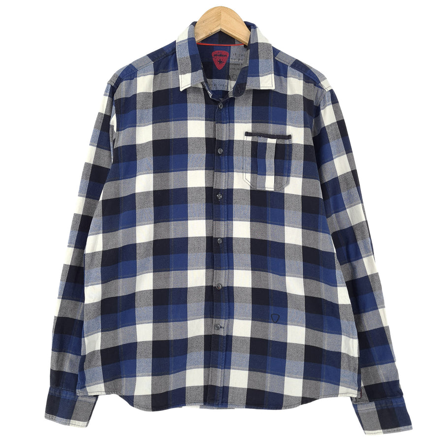 Strellson camicia da uomo in cotone a quadri con bottoni casual quotidiano classico taglia L