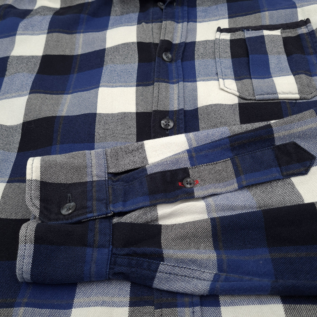 Strellson Mens Shirt Plaid Cotton Button Up Casual Everyday Classic Size L, detail view 6, image 8 of 8