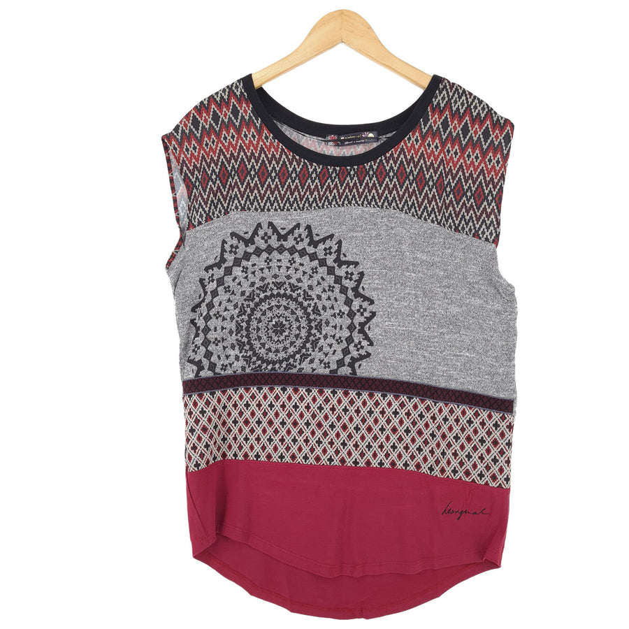 Desigual Vintage T-shirt géométrique décontracté T-shirt col rond quotidien Femme taille M