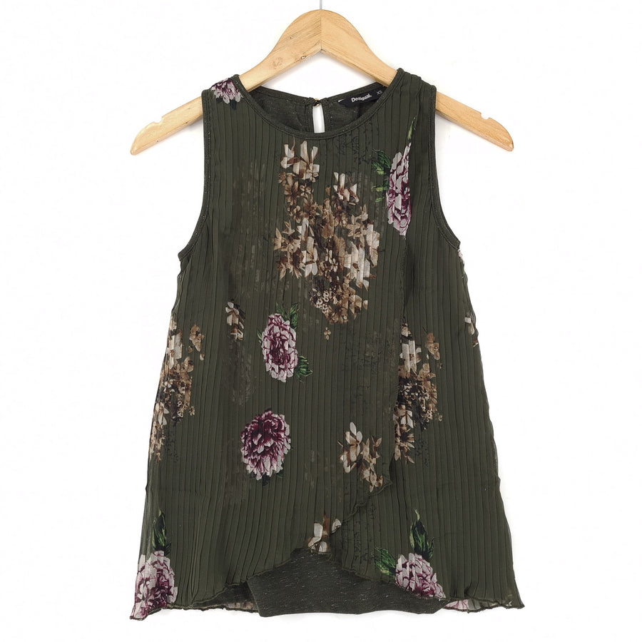 Desigual Vintage Femme Blouse Floral Smart haut Elegant Office Chic taille XS