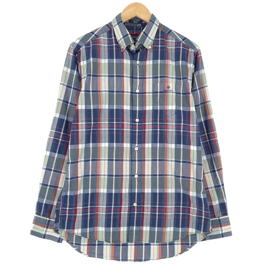 Gant męska koszula elegancka bawełna w kratę biznesowa Office rozmiar M 39/40 15 3/4