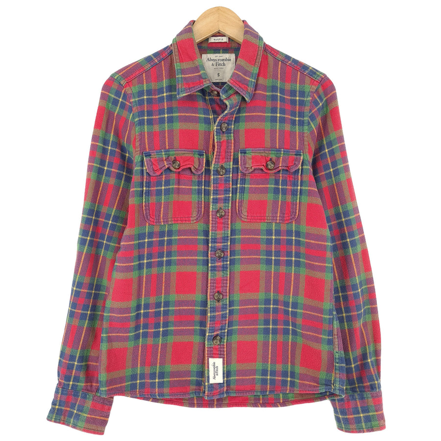 Abercrombie & Fitch Vintage męska koszula bawełniana w kratę zapinana na guziki codzienne rozmiar S