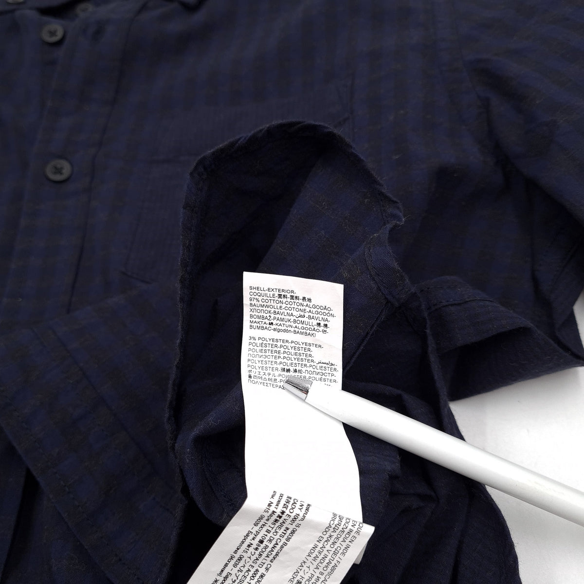 Desigual Vintage Mens Shirt Blue Check Cotton Button Up Casual Everyday Size S, detail view 4, image 6 of 7