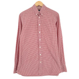Hackett London Mens Shirt Red Check Cotton Button Up Slim Fit Casual Size S, front view, image 1 of 6