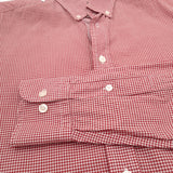 Hackett London Mens Shirt Red Check Cotton Button Up Slim Fit Casual Size S, detail view 4, image 6 of 6