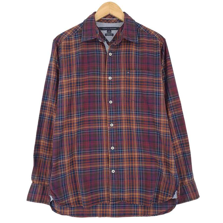Tommy Hilfiger Vintage męska koszula bawełniana w kratę zapinana na guziki klasyczne Fit codzienne rozmiar S