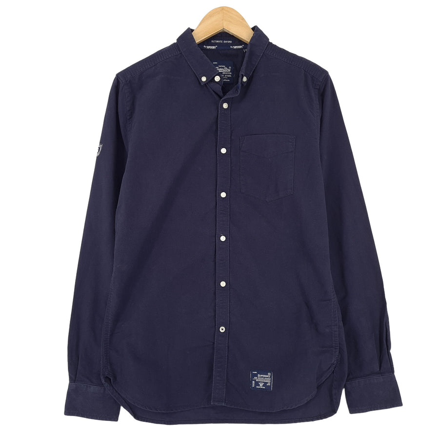 Superdry męska koszula niebieska bawełna z guzikami Vintage codzienne na co dzień rozmiar M