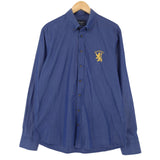 Hackett London Mens Shirt Blue Cotton Button Up Slim Fit Casual Size L, front view, image 1 of 7