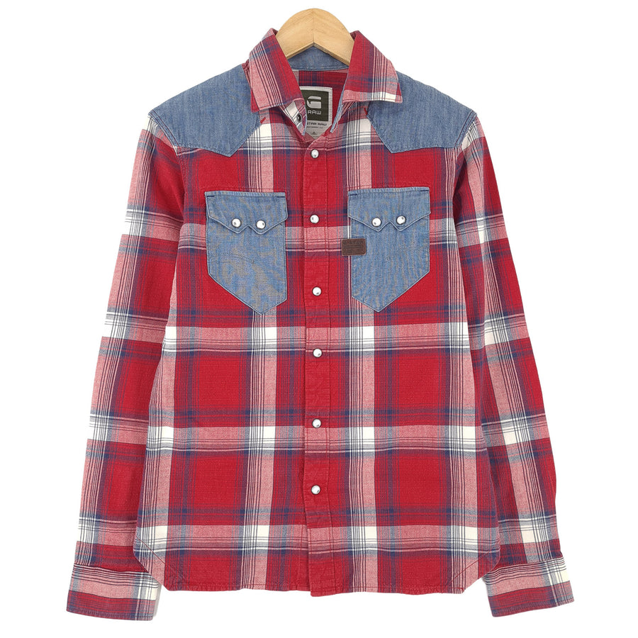 G-Star Vintage Homme denim chemise coton à carreaux boutonné décontracté quotidien taille XS