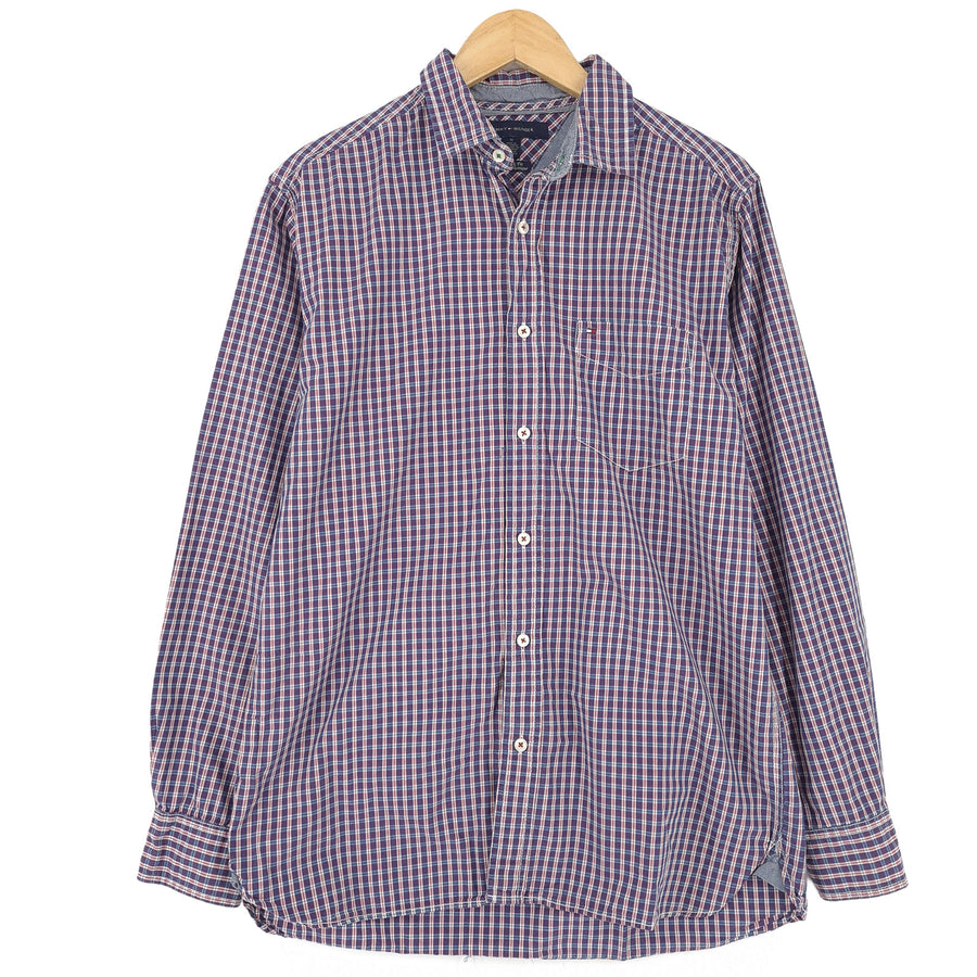 Tommy Hilfiger Vintage kariertes Herrenhemd aus Baumwolle mit Knopfleiste klassisch Fit Freizeit Größe M