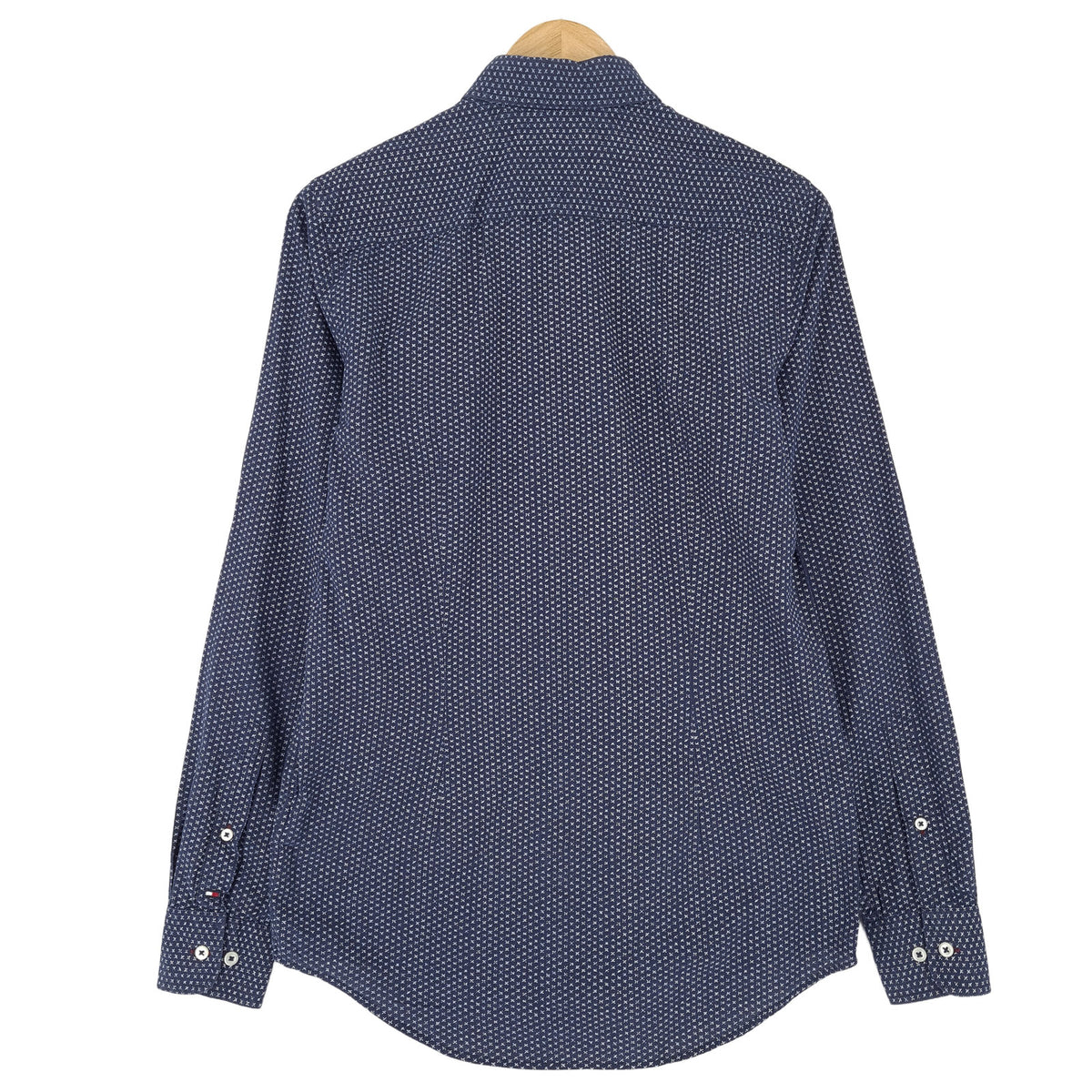 Tommy Hilfiger Vintage Mens Shirt Blue Geo Cotton Button Up Slim Fit Casual Size S, detail view 1, image 3 of 7