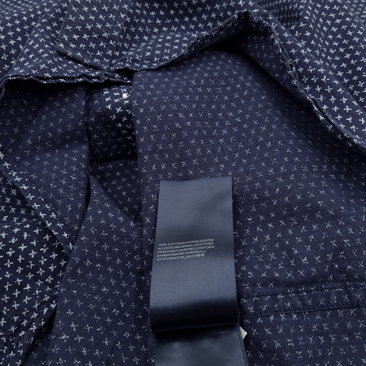 Tommy Hilfiger Vintage Mens Shirt Blue Geo Cotton Button Up Slim Fit Casual Size S, detail view 3, image 5 of 7