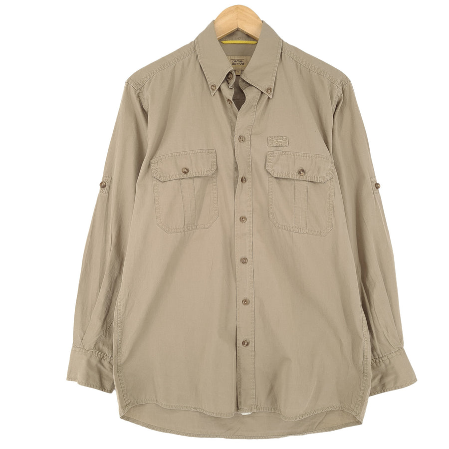 Camel Active Vintage chemise homme Beige coton boutonné décontracté quotidien taille S