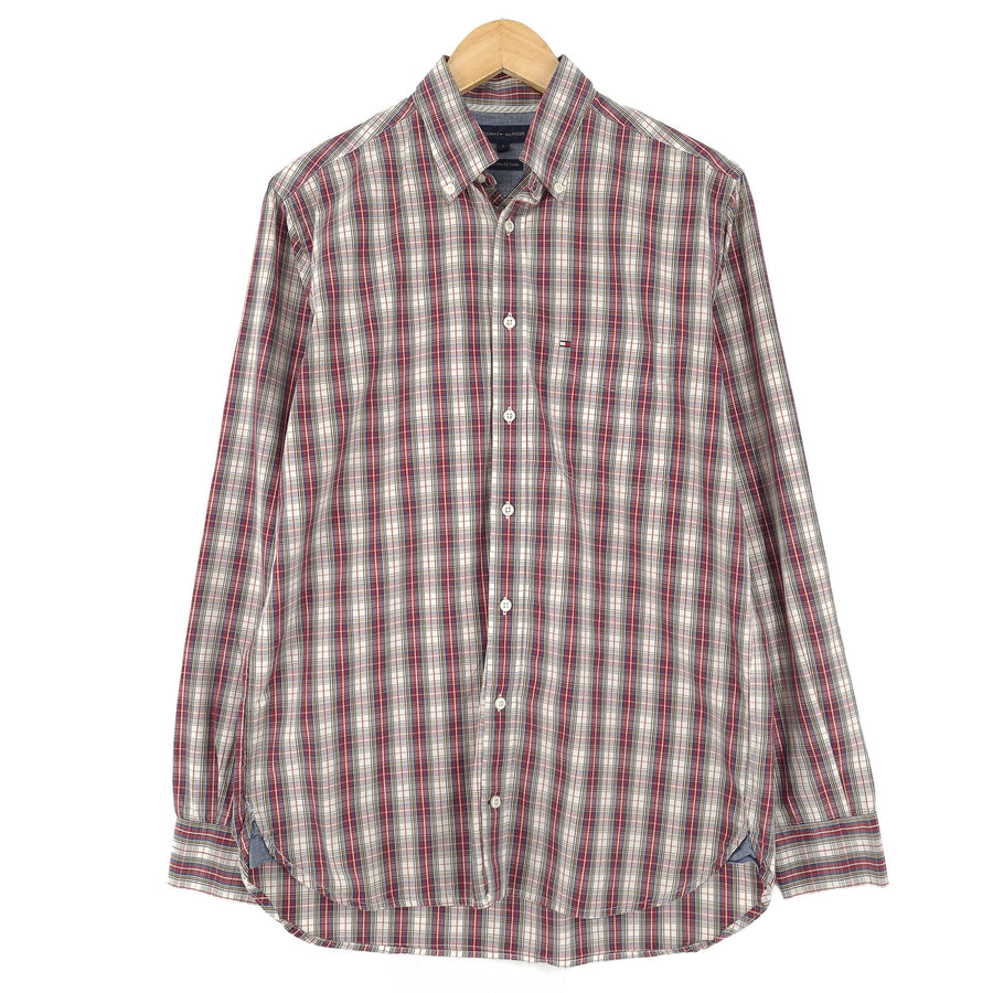 Tommy Hilfiger Vintage Mens Shirt Plaid Cotton Button Up Casual Everyday Size S