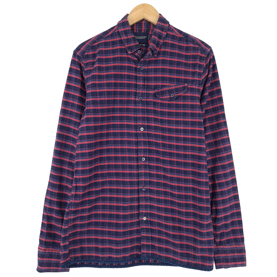 Scotch & Soda Vintage chemise homme boutonnée en coton à carreaux décontracté quotidien taille M