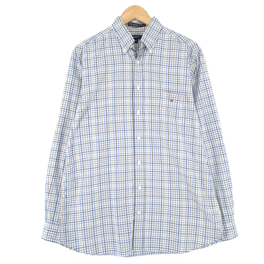 Gant chemise homme boutonnée en coton à carreaux décontracté quotidien classique taille M
