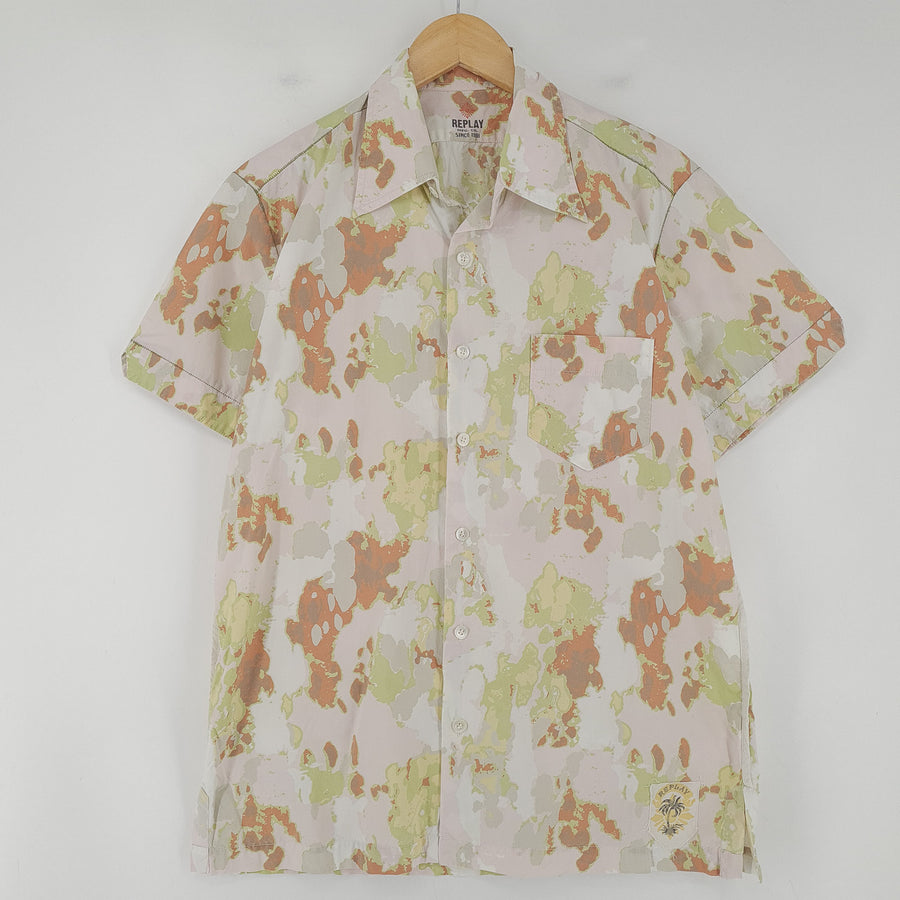 Replay Vintage chemise homme Camo coton boutonné décontracté quotidien classique taille L