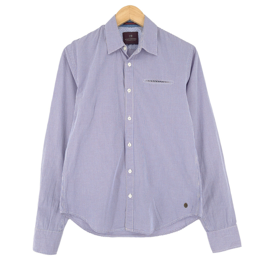 Scotch & Soda Vintage chemise homme boutonnée en coton à carreaux décontracté quotidien taille S