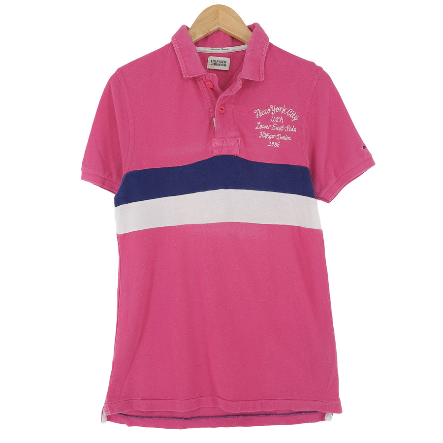 Tommy Hilfiger Vintage koszulka polo w paski bawełna codzienne Collar sportowy Damskie rozmiar M
