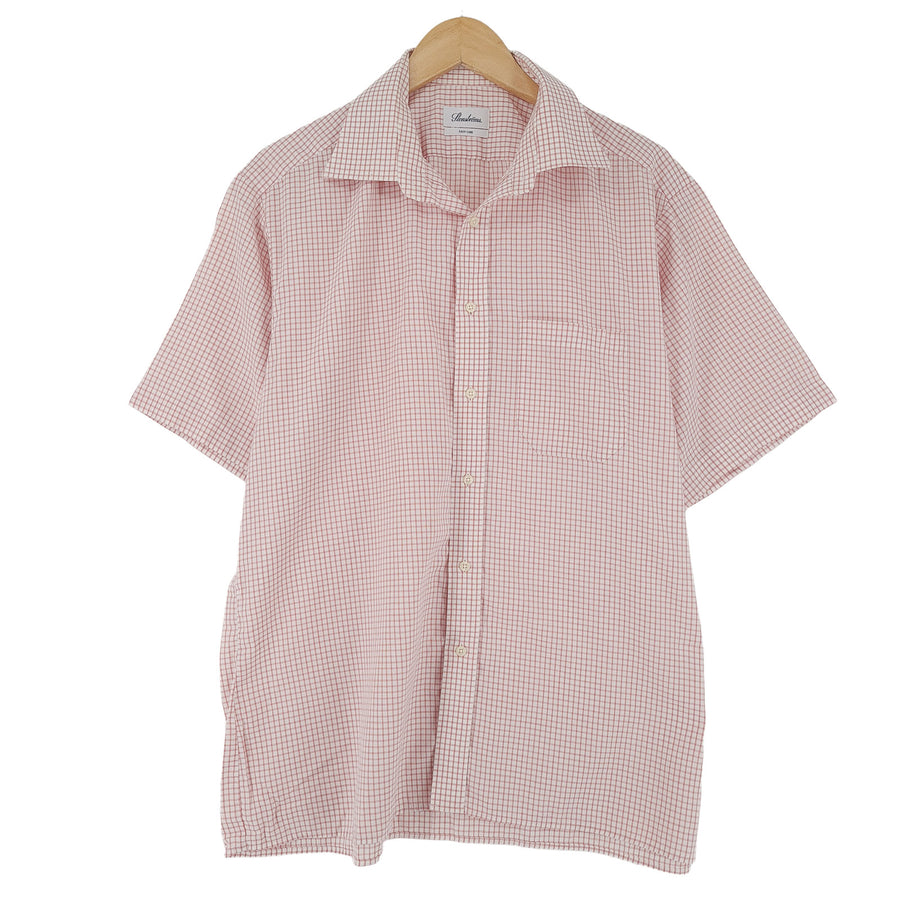 Stenstroms chemise homme rouge coton à carreaux boutonné décontracté quotidien taille XL
