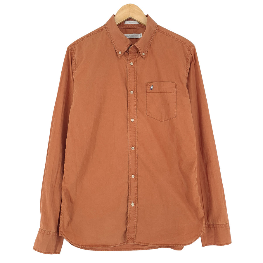 Peak Performance Vintage chemise homme Orange coton boutonné décontracté quotidien taille M