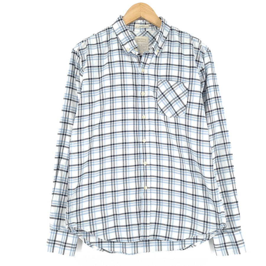 Levi's Vintage Mens Shirt Plaid Cotton Button Up Casual Everyday Classic Size M