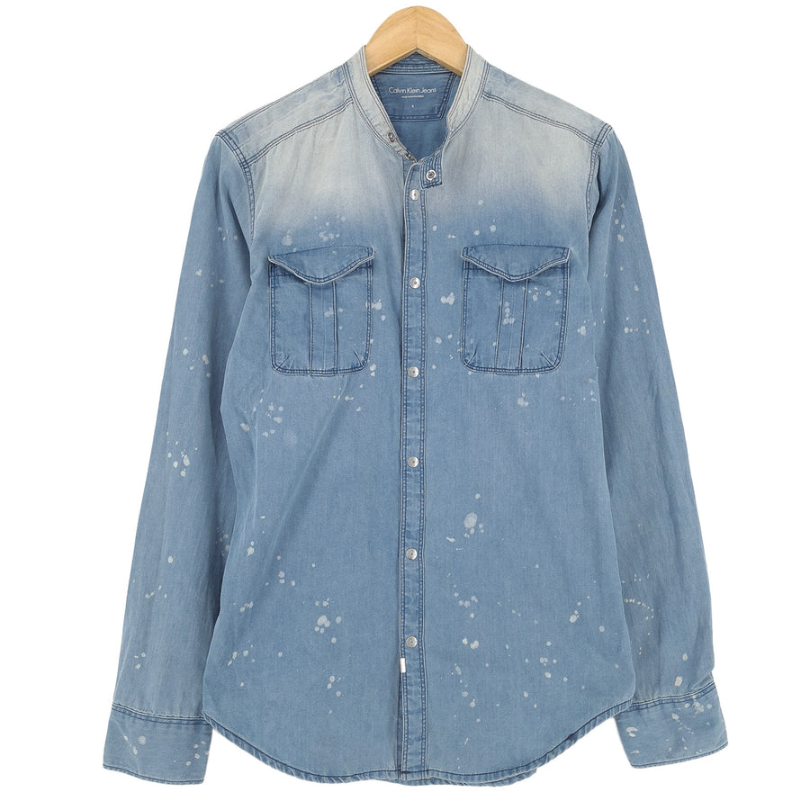 Calvin Klein jean Vintage denim chemise bleu graphique coton décontracté Femme taille S