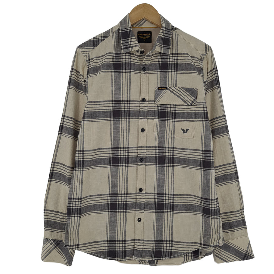 Pme Legend Vintage Herrenhemd kariert mit Knopfleiste klassisch Fit Freizeit Alltag Größe M