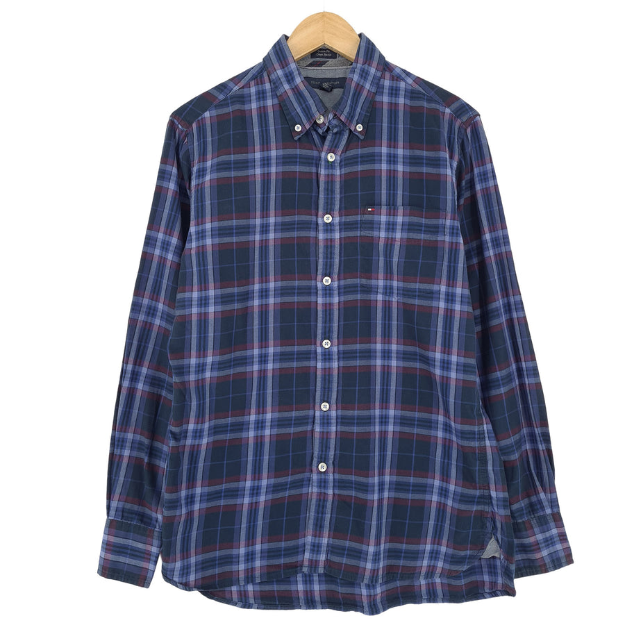 Tommy Hilfiger Vintage chemise homme boutonnée en coton à carreaux ajusté décontracté taille S