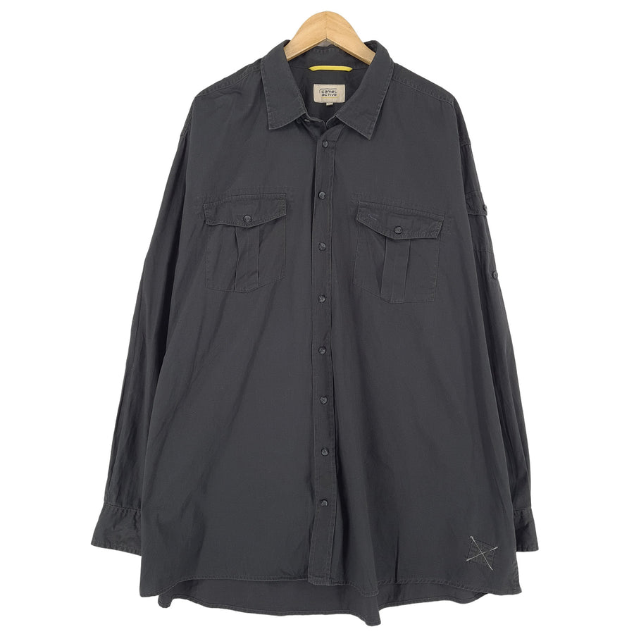 Camel Active Vintage chemise homme coton gris boutonné décontracté quotidien taille 3XL