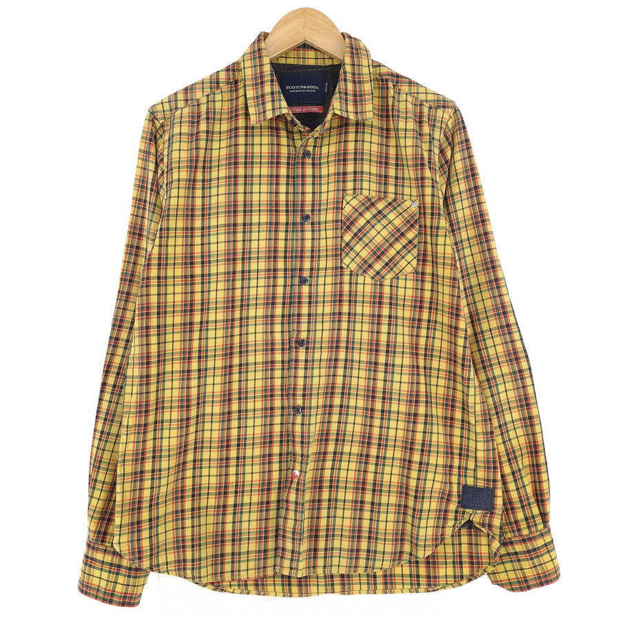 Scotch & Soda Vintage chemise homme boutonnée en coton à carreaux décontracté quotidien taille L