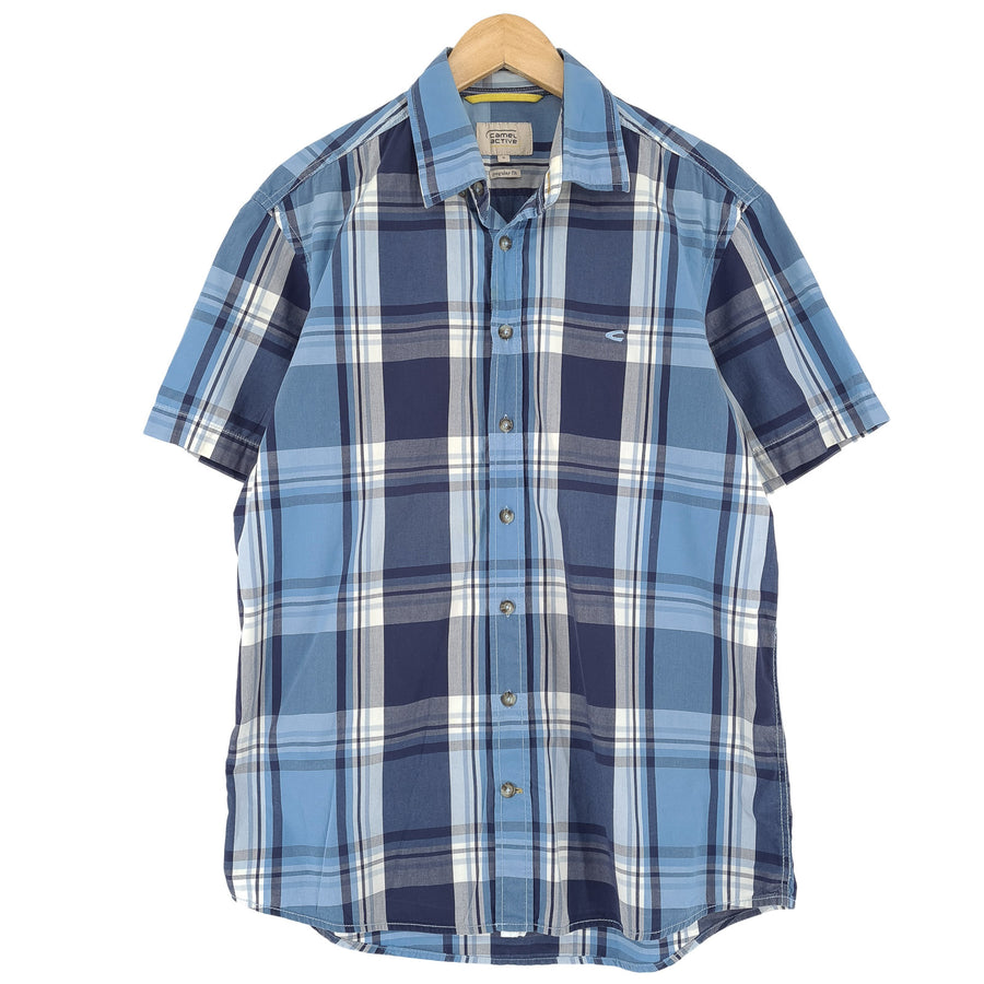Camel Active Vintage chemise homme boutonnée en coton à carreaux décontracté quotidien taille M