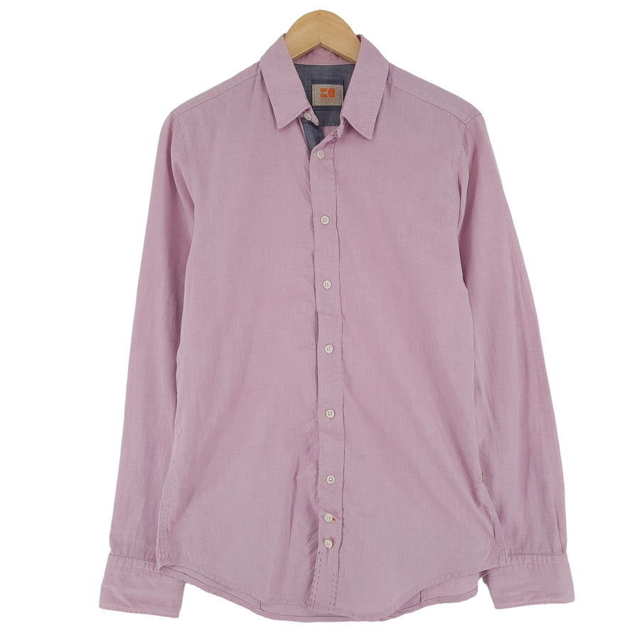 Hugo Boss chemise homme Pink coton boutonné décontracté quotidien classique taille S