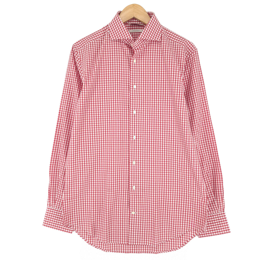 Suitsupply chemise habillée homme rouge coton à carreaux business taille 40 15 3/4