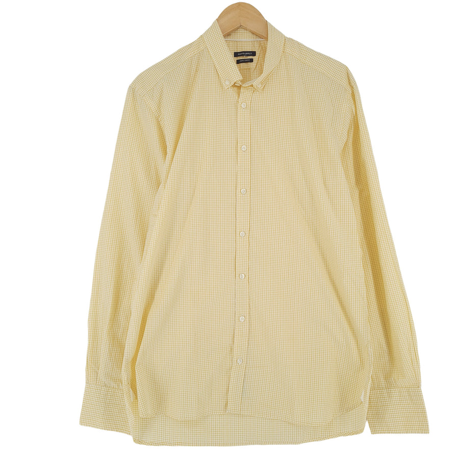 Suitsupply chemise habillée homme Yellow coton à carreaux business taille 16 41